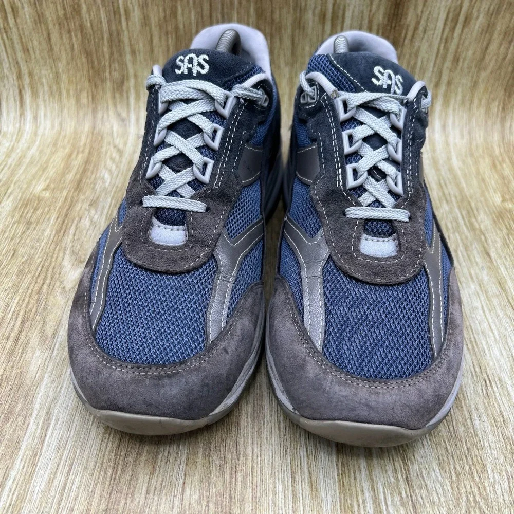 SAS Journey Mesh Men's Size 9 Blue Grey Suede Walking Shoes Made in USA Sneakers